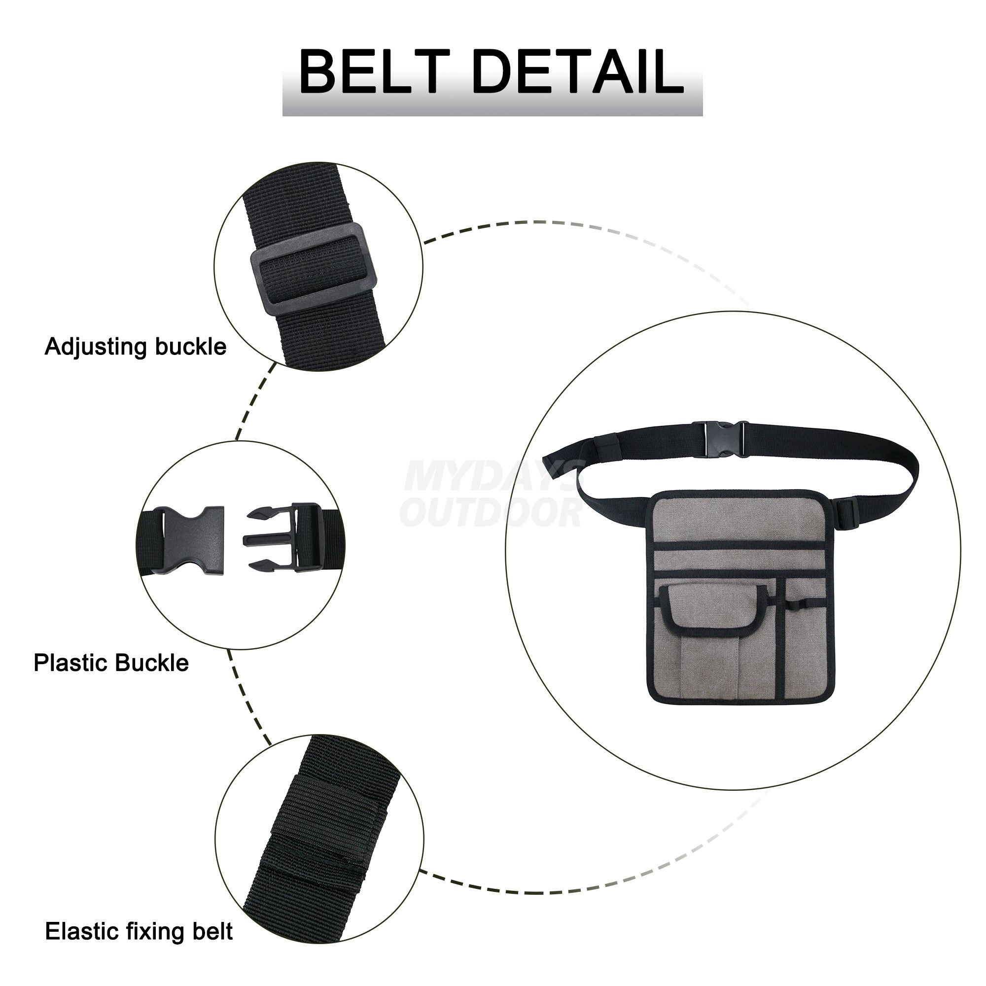 Pouch Restaurant Waist Money Apron Bag with Adjustable Belt MDSOB-17