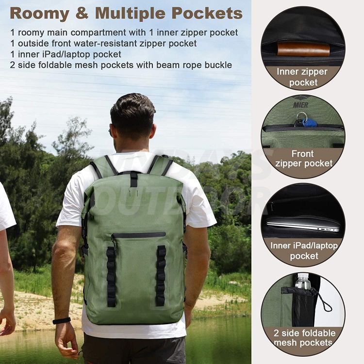 Backpack Sack Roll-Top Closure Dry Bag for Kayaking Rafting MDSCD-6