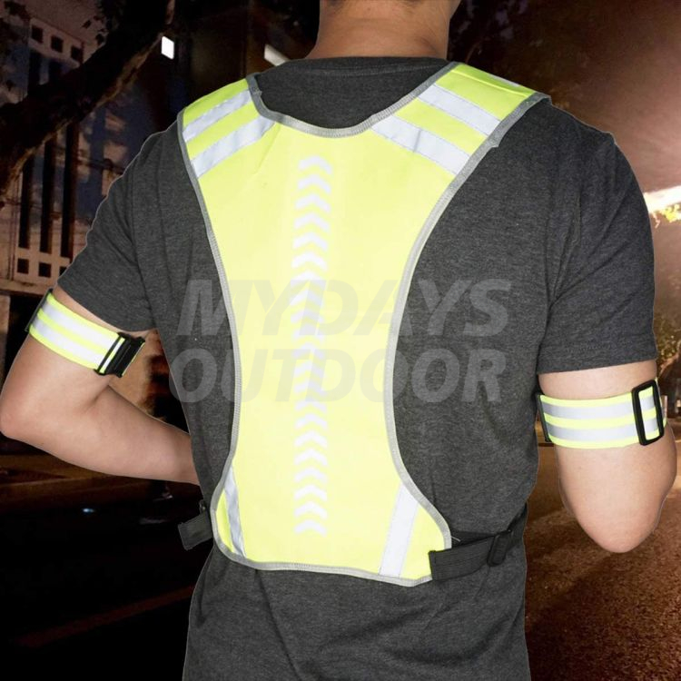 Reflective Running Vest Gear with Pocket Safety Reflective Vest Bands MDSSV-1