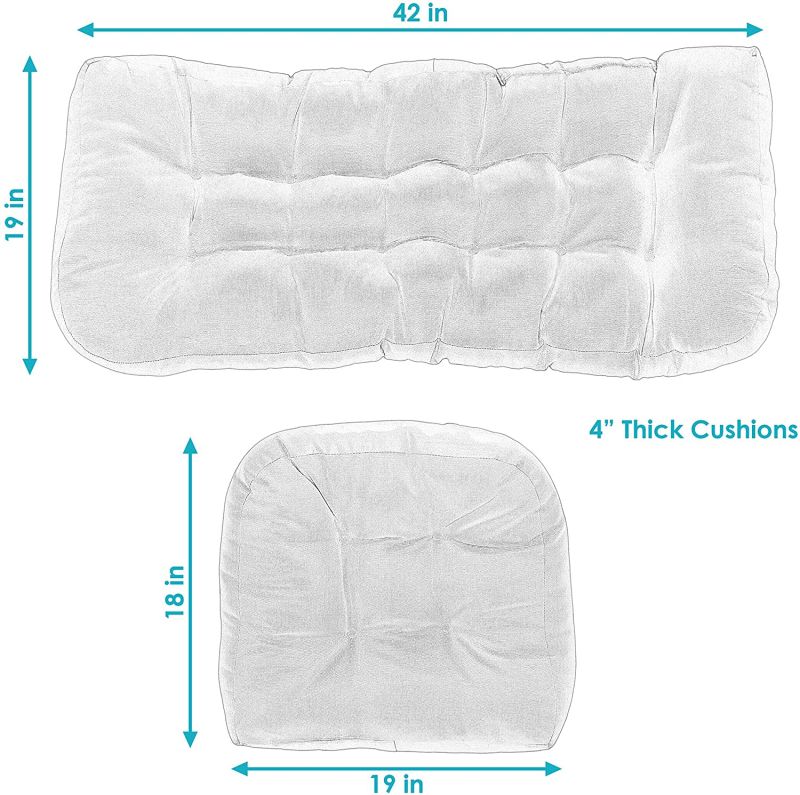 Custom Tufted 3Piece Settee Cushion Set MDSGE20 Mydays Outdoor