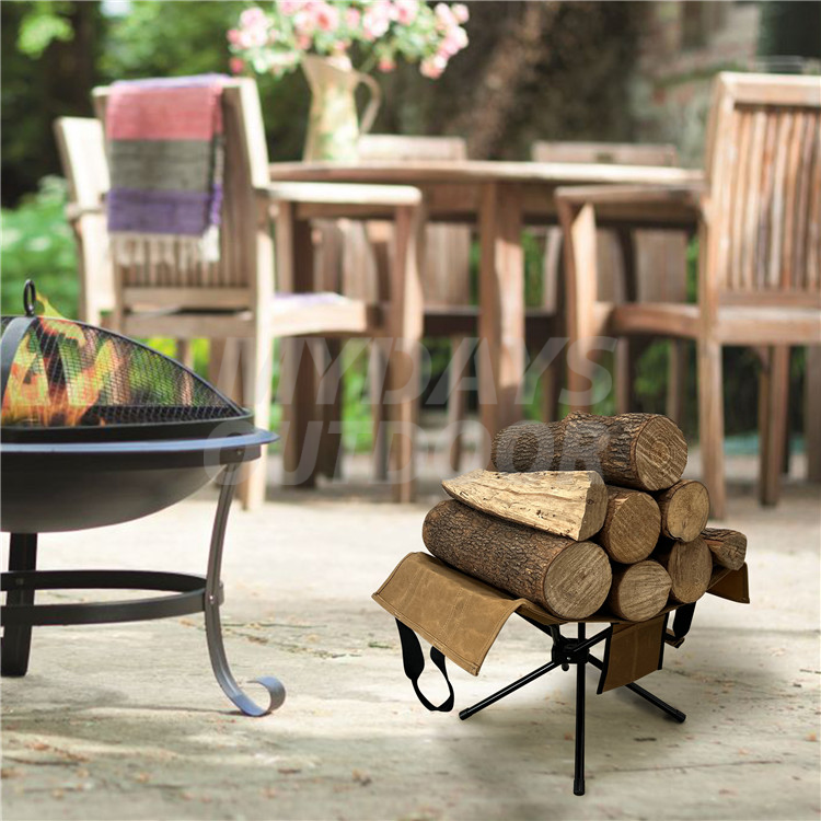 Custom Firewood Log Carrier Tote Log Holder with Canvas Tote Carrier