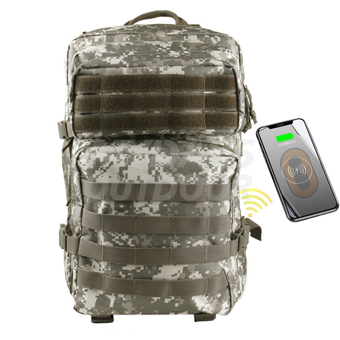  Militär Molle Wireless laddning Taktisk ryggsäck för utomhusjaktcamping Vandring MDSHB-8