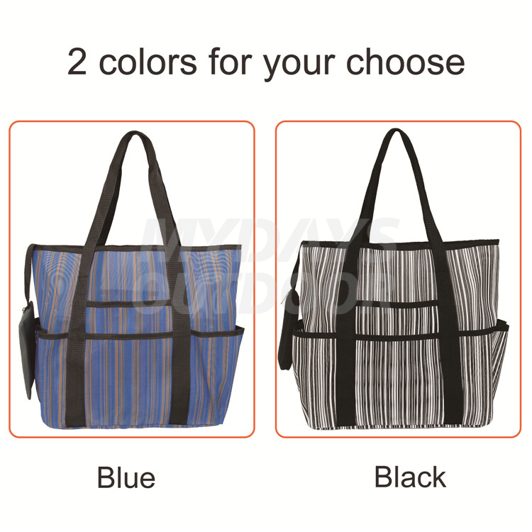Large Beach Bag With Zipper Beach Tote Bag Organizers For Women With Many Pockets MDSCB-2