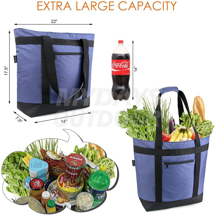 Insulated Cooler Bag with Handles Oversized Sturdy Leakproof Freezer Shopping Tote Bag MDSCI-3