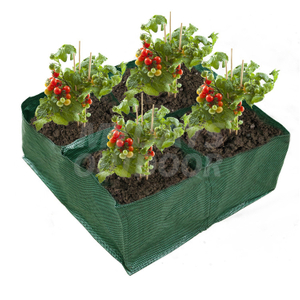 PE Fabric Raised Planting Bed Garden Grow Bags with 4 Compartments MDSGO-11