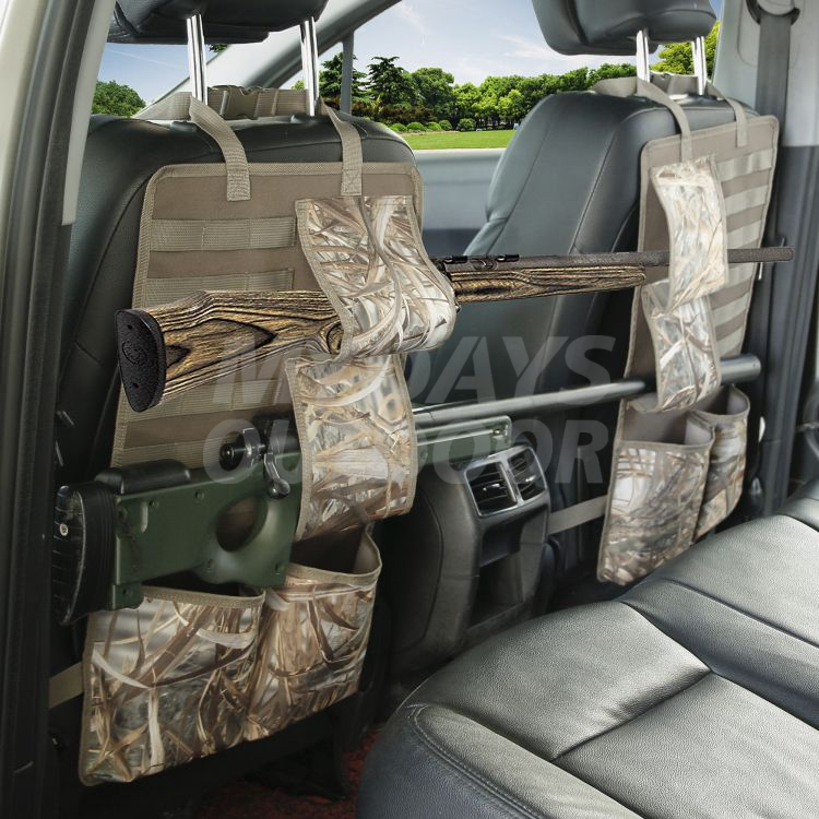 Tactical Car Seat Back Organizer with Molle Panel Vehicle Gun Holder Gun Rack for Rifle MDSOC-4
