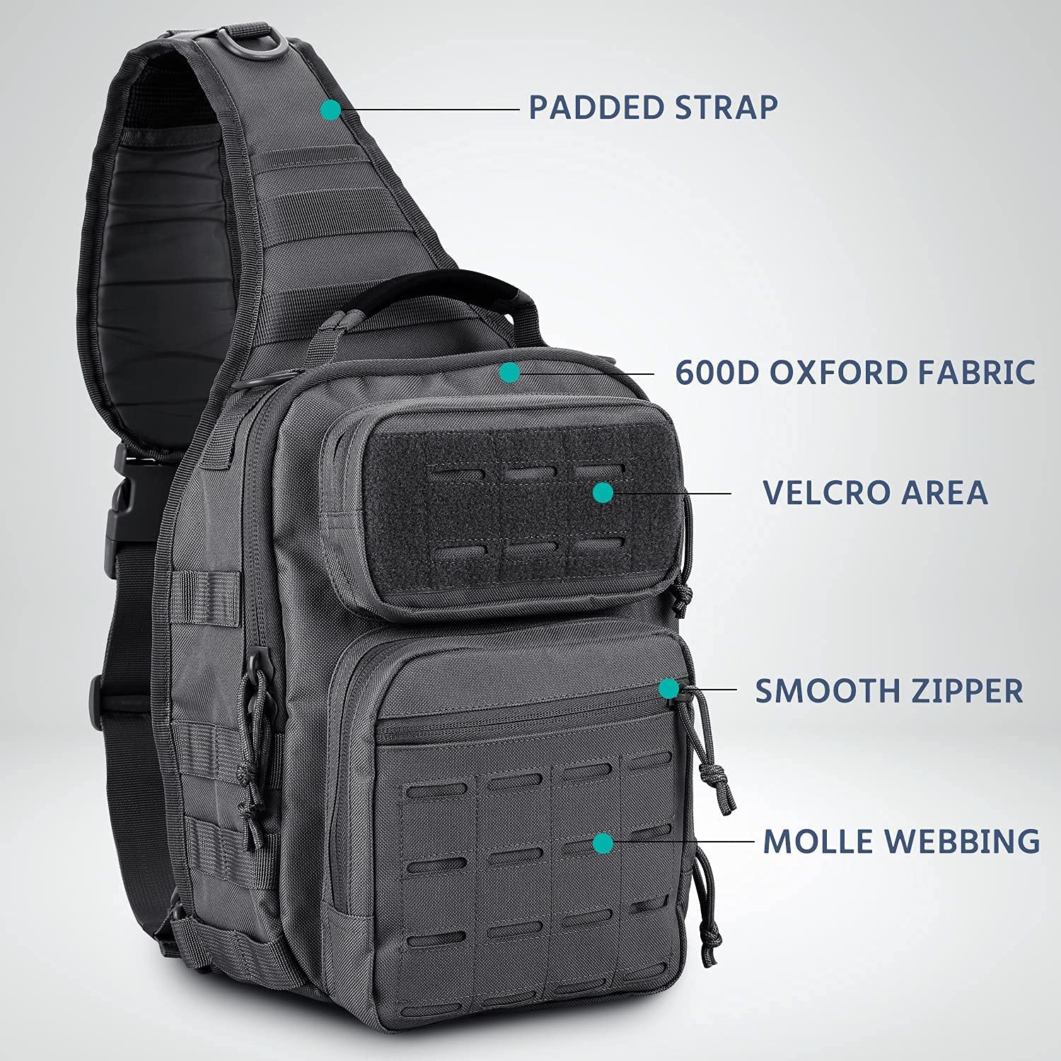 Tactical Sling Bag For Men Military Rover Shoulder Pack EDC Chest Pack Molle Bag