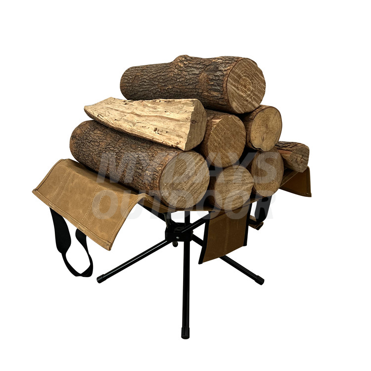 Firewood Log Carrier Tote with Portable Metal Stand MDSGC-27