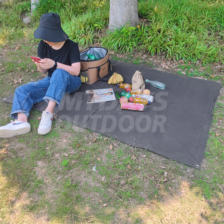 Multi-functional Waxed Canvas Camping Floor Mat and Camping Tarp MDSCM-28
