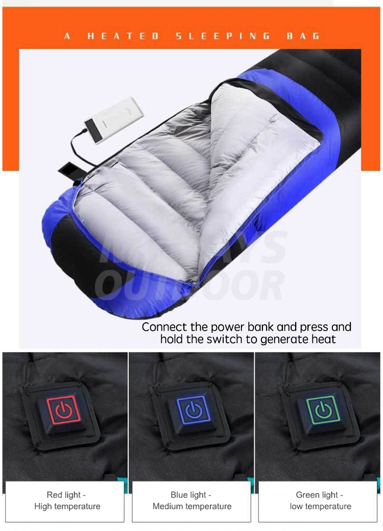 Waterproof USB Power Support Sleeping Bag With Heating Plate MDSCP-28