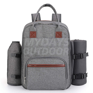 Picnic Backpack for Detachable Bottle/Wine Holder Fleece Blanket Plates and Cutlery Set MDSCA-2