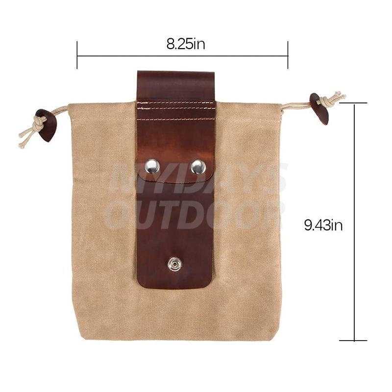 Waterproof Waxed Canvas Foraging Pouch Bag Collapsible for Camping Hunting MDSGO-3