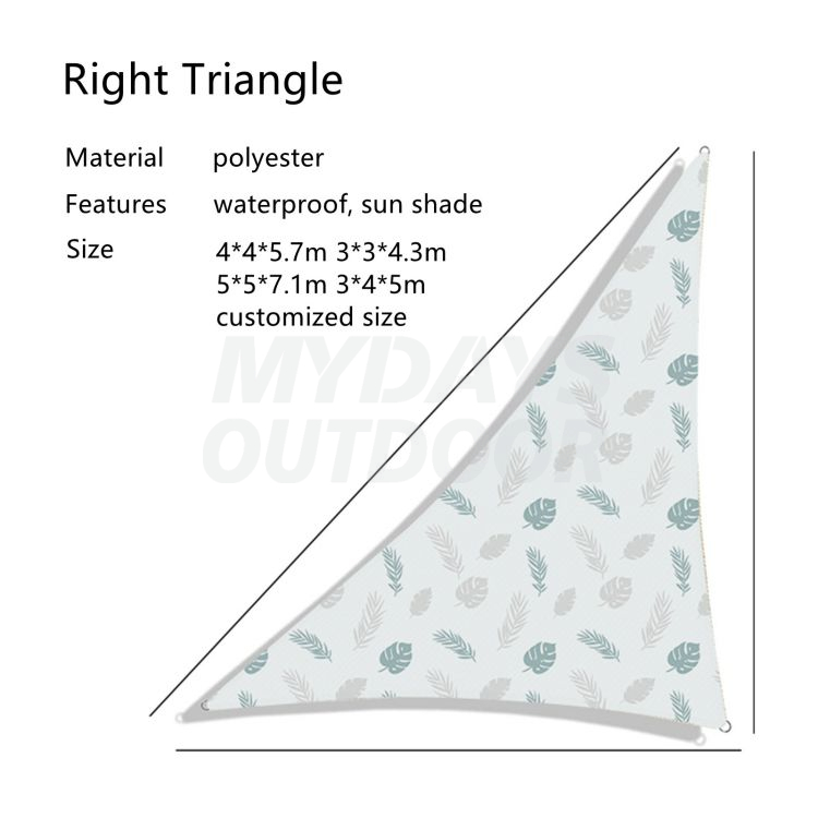 Triangle Sunshade Sail for Patio UV Block for Outdoor Facility and Activities MDSGS-1
