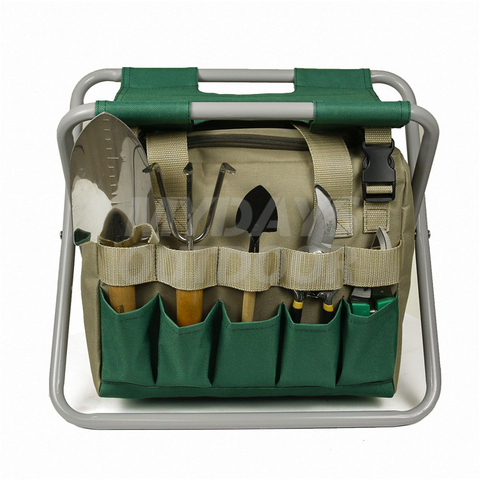 Herramientas de jardín Bolsa de heces plegable de servicio pesado y herramientas de jardinería de acero inoxidable MDSGG-4