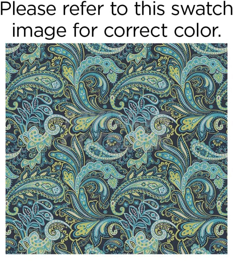 Outdoor/Indoor Pretty Paisley Navy Tufted Loveseat Cushion, 44" x 19" MDSGE-7