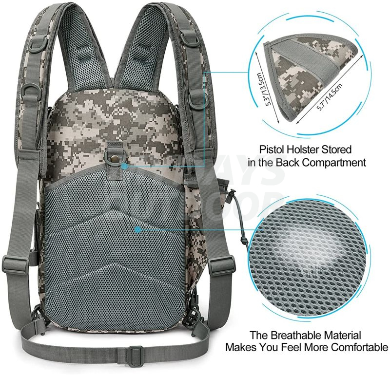 Tactical Sling Bag Fishing Tackle Storage Bag Water Resistant Fishing Backpack MDSHS-6