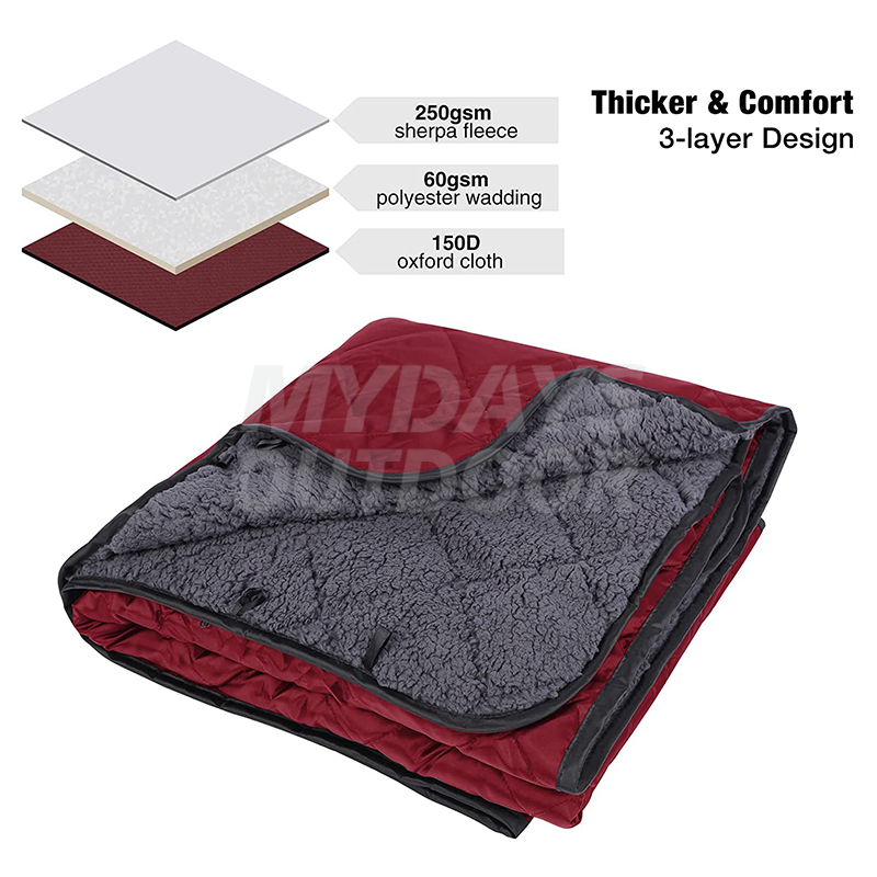 Large Camping Blanket with Sherpa Lining MDSCL-9