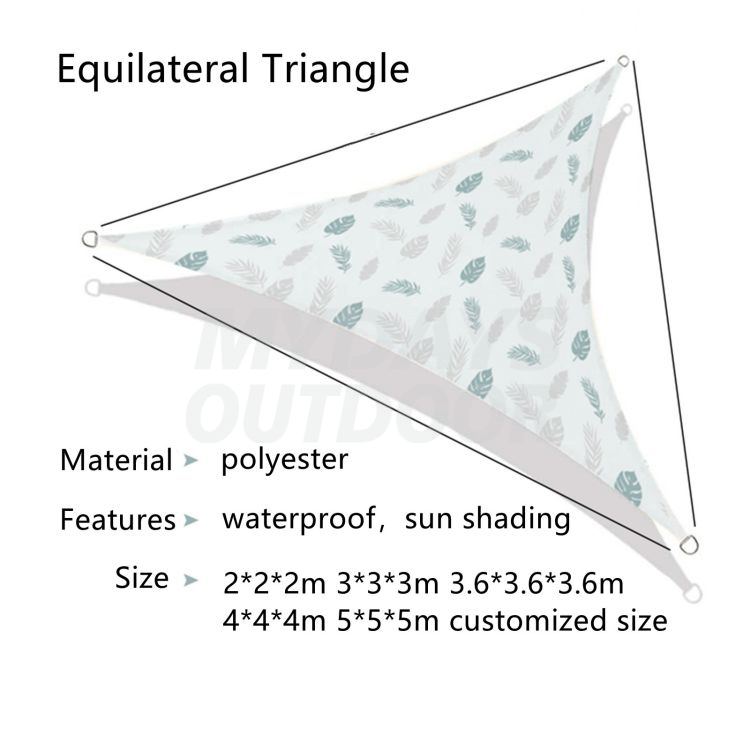Triangle Sunshade Sail for Patio UV Block for Outdoor Facility and Activities MDSGS-1