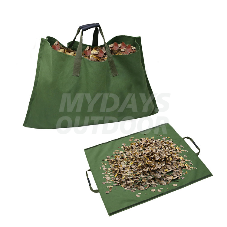 Canvas Garden Yard Lawn Waste Container Leaf Tarp Trash with Handles for Collecting Leaves MDSGW-4