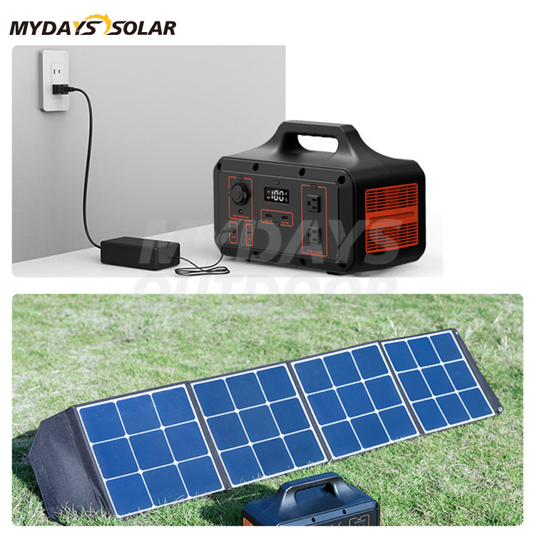 Portable Power Station 600W Solar Generator Backup Battery, 1000W AC Outlets/DC Ports MDSO-3