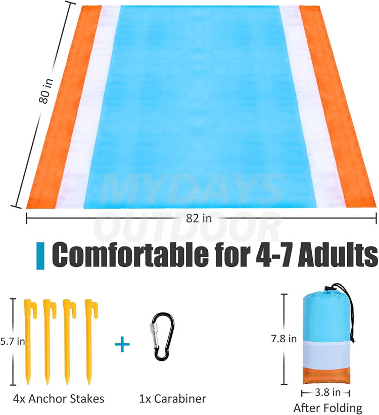 Beach Camping Blanket Sandproof Oversized Beach Mat Waterproof Lightweight Picnic Mat MDSCM-4